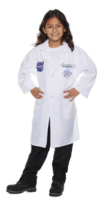 White Rocket Scientist Lab Coat Unisex Child Halloween Costume Accessory - Small - IMAGE 1