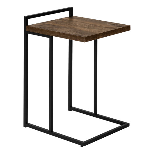 26.5" Brown and Black Contemporary C Shaped Accent Table - IMAGE 1