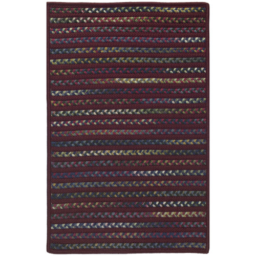 8' x 10' Merlot and White All Purpose Handcrafted Reversible Rectangular Outdoor Area Throw Rug - IMAGE 1