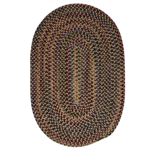 12' x 15' Brown and Red Braided Oval Area Throw Rug - IMAGE 1
