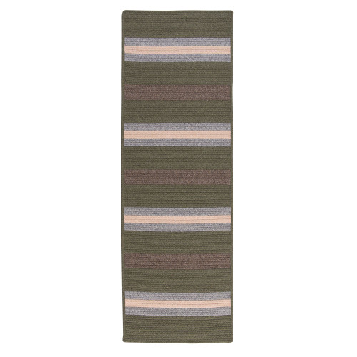 2.5' x 4' Olive Green All Purpose Handmade Reversible Rectangle Mudroom Area Throw Rug Runner - IMAGE 1