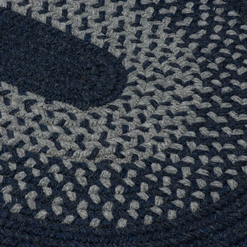 5' x 7' Blue and Gray Oval Area Throw Rug - IMAGE 1
