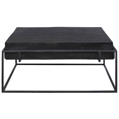 35" Black Modern Style Rectangular Coffee Table - IMAGE 1