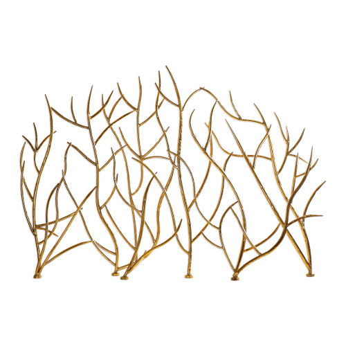 31.89” Gold Branches Decorative Fireplace Screen - IMAGE 1