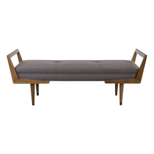 23” Mid-Century Modern Birch Wood Bench - IMAGE 1