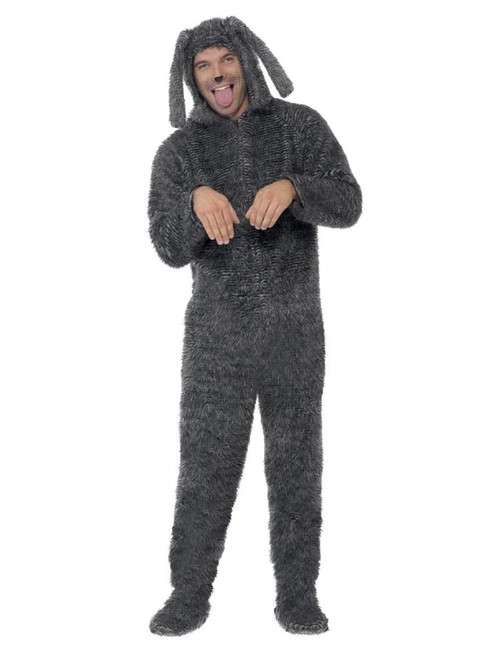 42" Gray Fluffy Dog Themed Unisex Adult Halloween Costume - Medium - IMAGE 1
