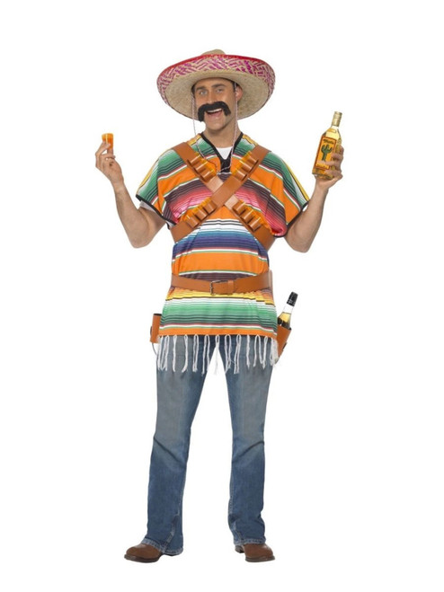 43" Orange and Green Tequila Shooter Men Adult Halloween Costume - One Size - IMAGE 1