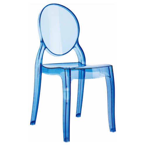 25" Blue Stackable Outdoor Patio Kids Armless Chair - IMAGE 1