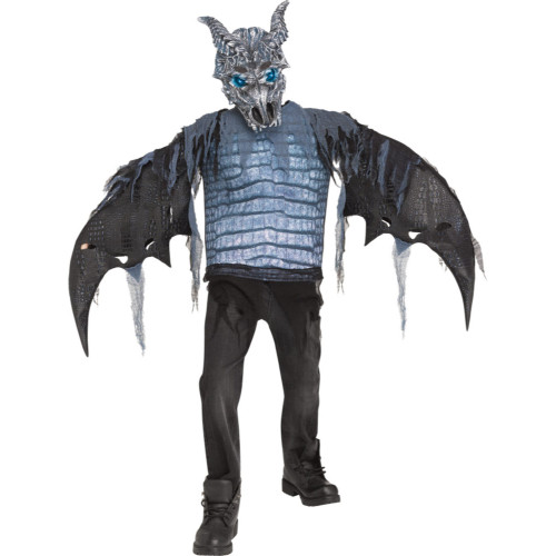 Black and Blue Children Ice Dragon Halloween Costume - Large - IMAGE 1