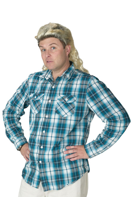 Blonde Mullet Bleached Men Adult Halloween Wig Costume Accessory - IMAGE 1