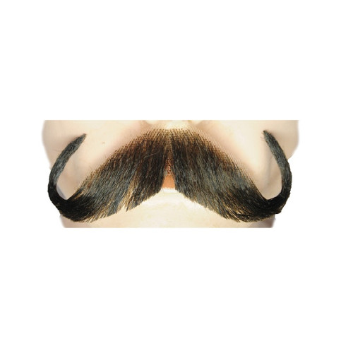 Black Handlebar Blend Men Adult Halloween Mustache Costume Accessory - One Size - IMAGE 1