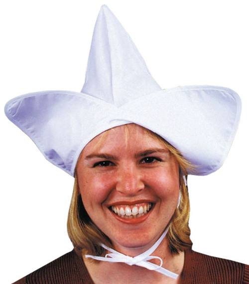 White Solid Women Adult Halloween Dutch Girl Hat Costume Accessory - One Size - IMAGE 1