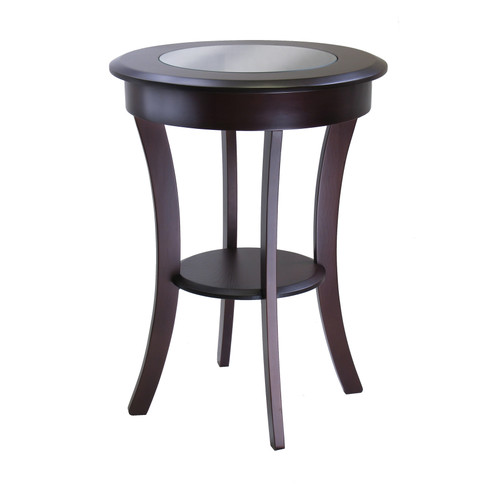 27" Cappuccino Elegant Cassie Wooden Round Accent Table - IMAGE 1