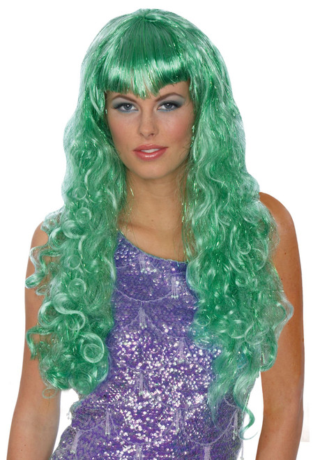 Green Mermaid Women Adult Halloween Wig Costume Accessory - One Size - IMAGE 1