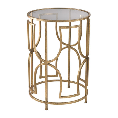 20' Metallic Gold and Clear Modern Forms Round Accent Table - IMAGE 1