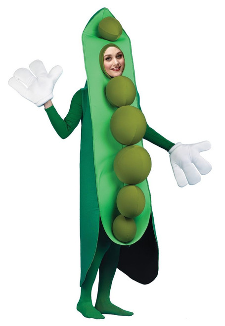Green Peas in a Pod Unisex One Size Adult Fancy Dress Costume - IMAGE 1