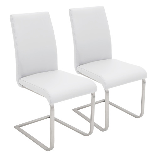 Set of 2 White Foster Contemporary Dining Chair 38.5” - IMAGE 1