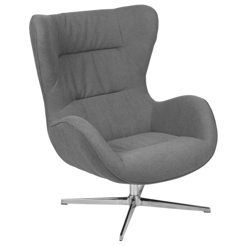 40.5" Charcoal Gray Foam Padded Back Swivel Wing Chair - IMAGE 1
