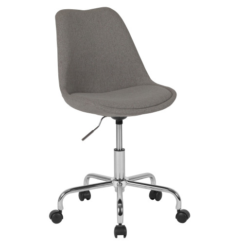 3' Seal Gray and Silver Aurora Series Mid-Back Fabric Task Office Chair with Pneumatic Lift and Chrome Base - IMAGE 1