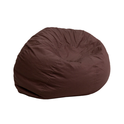 30" Brown Contemporary Solid Kids Small Bean Bag Chair - IMAGE 1