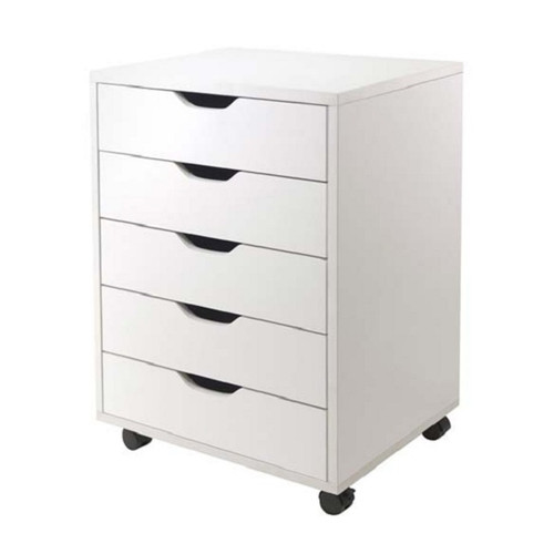 26.25” White Hallifax Wooden Cabinet for Closet with Casters - IMAGE 1