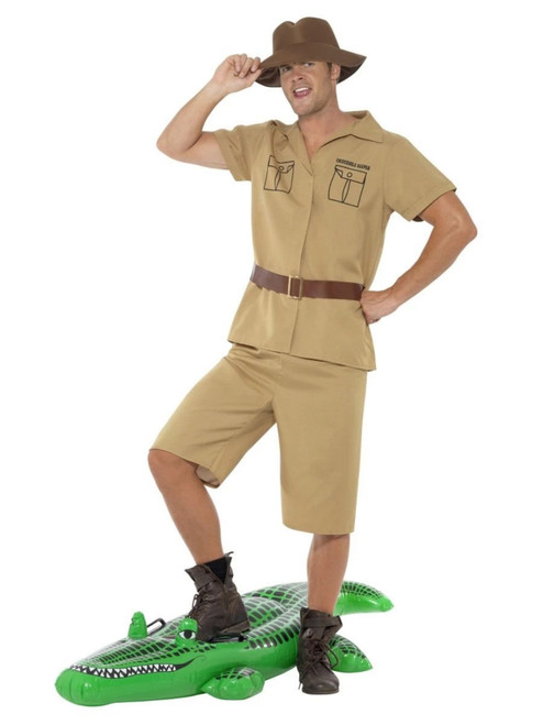 42" Brown Safari Man Adult Halloween Costume - Medium - IMAGE 1