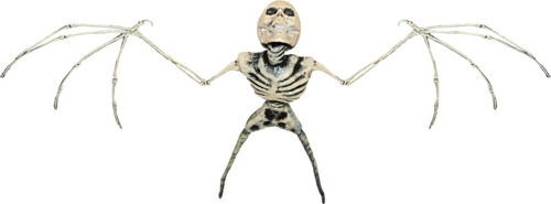 25.5" Black and Beige Bat Skeleton Halloween Prop - IMAGE 1