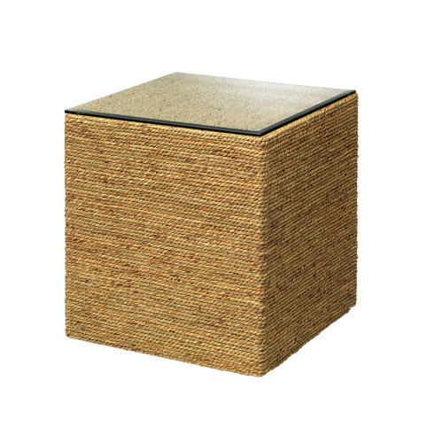 20" Brown Decorative Square Side Table - IMAGE 1