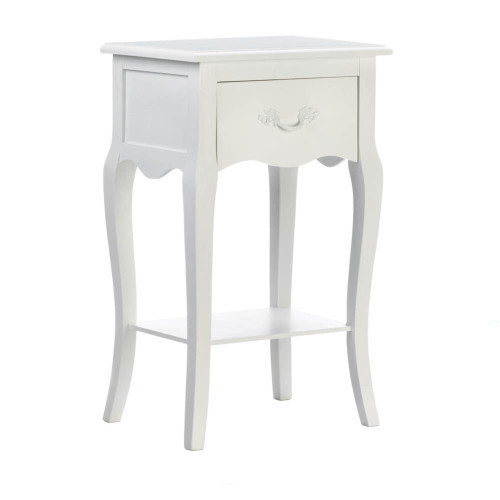 25.5" Winter White Contemporary Rectangular Accent Table - IMAGE 1