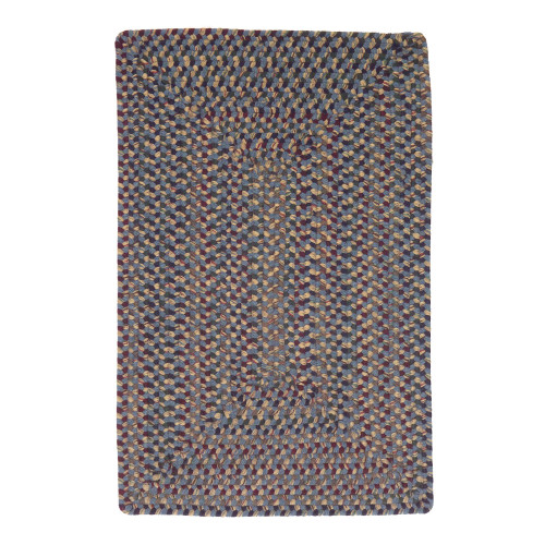 11' x 11' Blue and Brown All Purpose Handmade Reversible Square Area Throw Rug - IMAGE 1