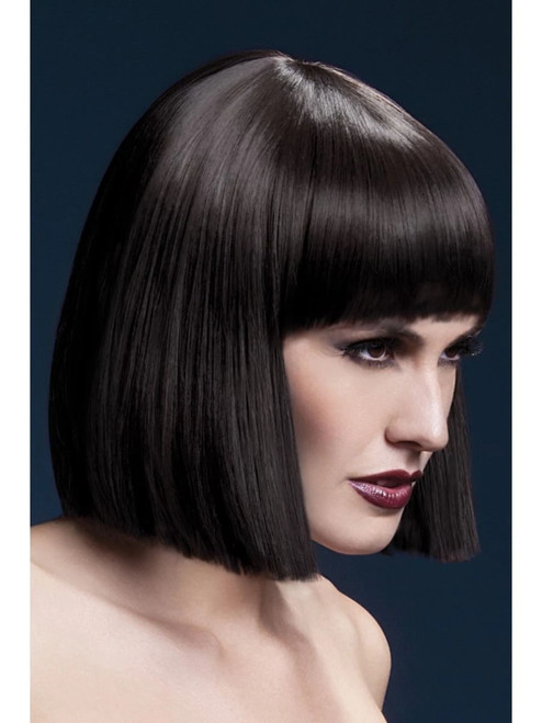 26" Brown Fever Lola Blunt Cut Bob Women Adult Halloween Wig Costume Accessory - One Size - IMAGE 1