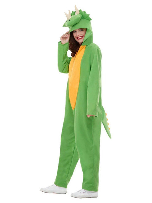 42" Green and Yellow Dinosaur Unisex Adult Halloween Costume - Large - IMAGE 1