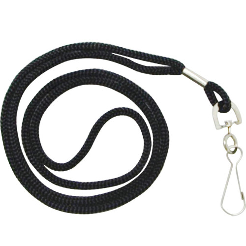 20" Black and Silver Economy Rope Lanyard - IMAGE 1