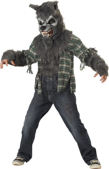 Green and Gray Howling at Moon Unisex Child Halloween Costume - Large - IMAGE 1