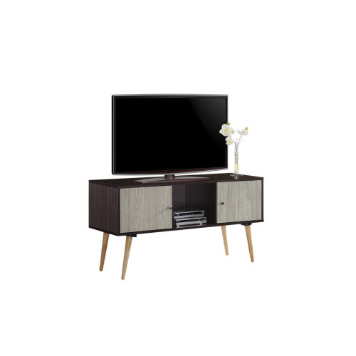 47" Brown and Gray Retro Entertainment Center TV Stand - IMAGE 1