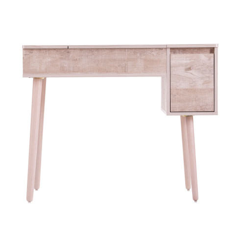 35.75" Gray and White Rectangular Storage Vanity Table with Mirror - IMAGE 1
