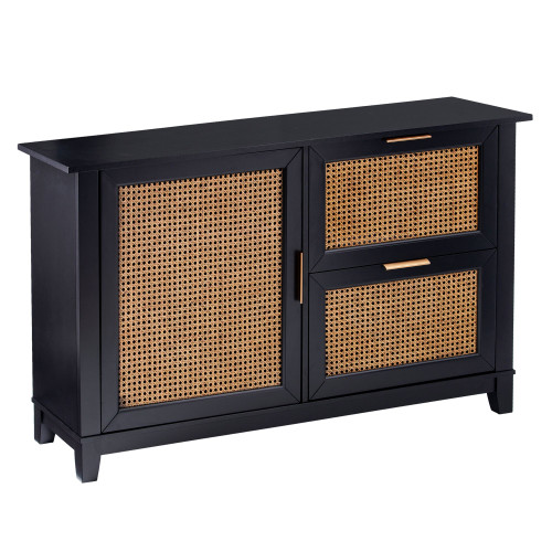 50.25" Brown and Black Contemporary Rectangular Storage Cabinet - IMAGE 1
