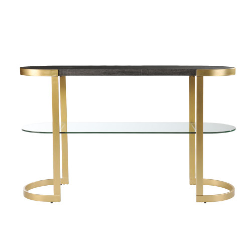 49" Brown and Gold Contemporary Console Table - IMAGE 1