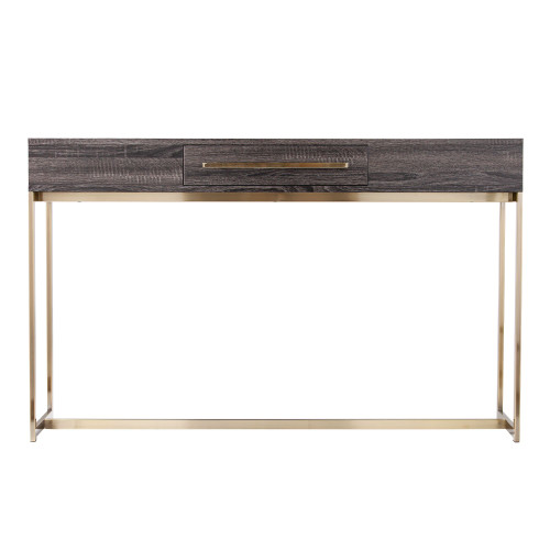 47.75" Black and Gold Two Tone Rectangular Top Console Table with Storage - IMAGE 1