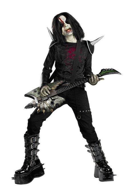 Black Metal Mayhem Boy Child Halloween Costume - One Size - IMAGE 1