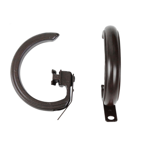 Set of 10 Brown G-Shaped Rings for Decorative Traverse Rods 5" - IMAGE 1