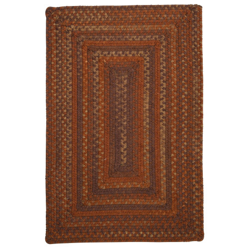 4' Orange, Brown and Purple Braided Square Area Throw Rug - IMAGE 1