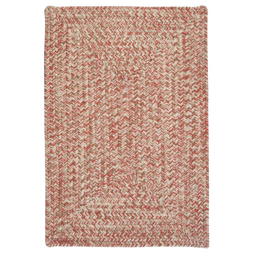 8' Red and Brown Square Braided Area Rug - IMAGE 1
