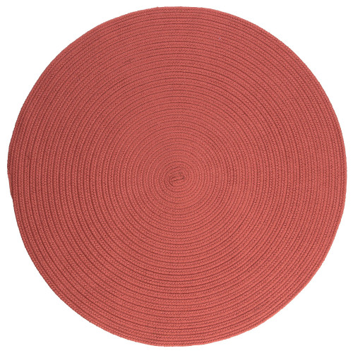 3' Terracotta Red Reversible Round Braided Rug - IMAGE 1