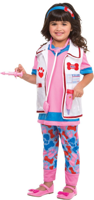 Pink and White Vet Girl Toddler Halloween Costume - Large - IMAGE 1