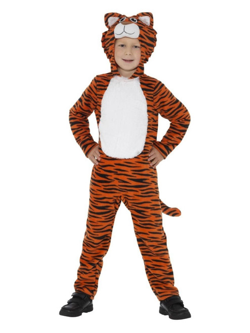 50" Orange and Black Tiger Tween Unisex Halloween Costume - IMAGE 1