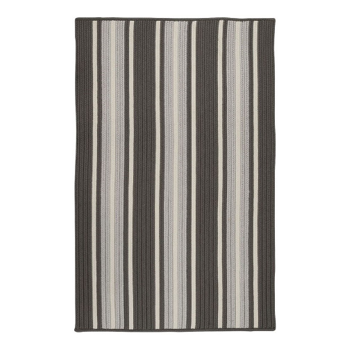 8' x 10' Gray Striped Rectangular Area Throw Rug - IMAGE 1