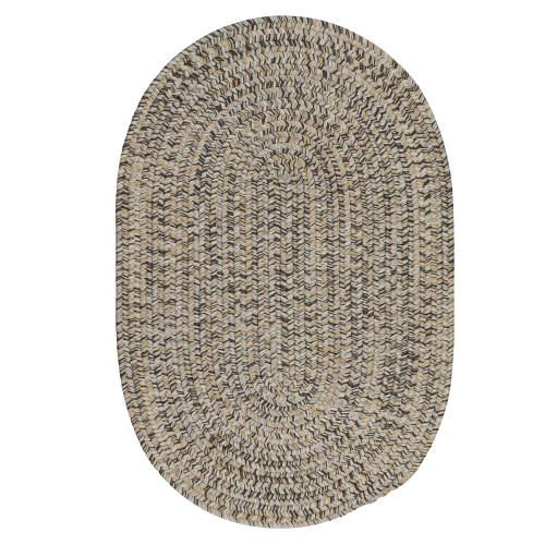 5' x 8' Fossil Gray All Purpose Handcrafted Reversible Oval Outdoor Area Throw Rug - IMAGE 1