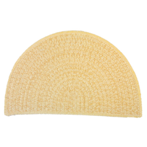 1.5' x 2.5' Yellow Half-Moon Shaped Reversible Handcrafted Rug - IMAGE 1