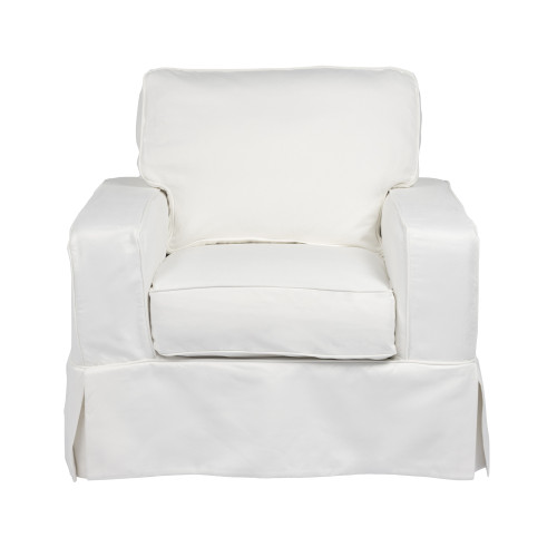36" White Elegant Sunset Trading Americana Comfortable Slip Covered Chair - IMAGE 1